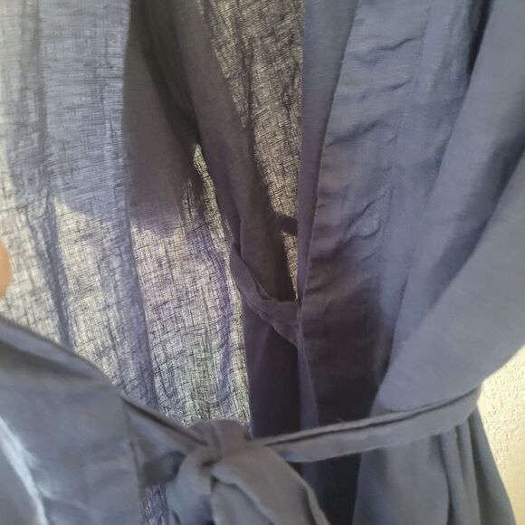 Grae Cove Linen Midi Wrap Dress Womens Plus Size XXL  Short Sleeve Lightweight - Picture 4 of 7